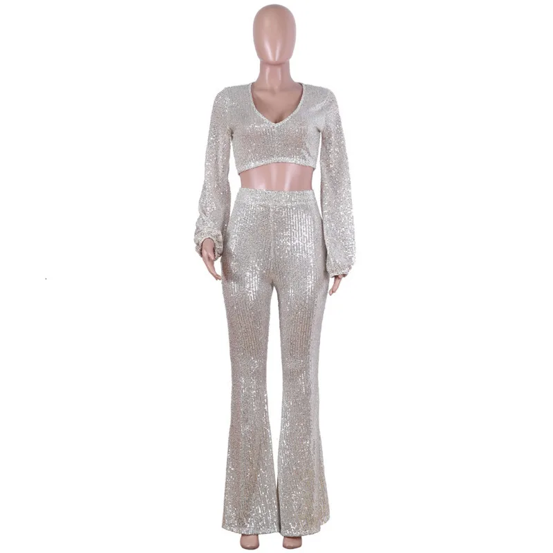 Fuedage/осенний комплект из двух предметов с блестками Женский Блестящий блестящий 2