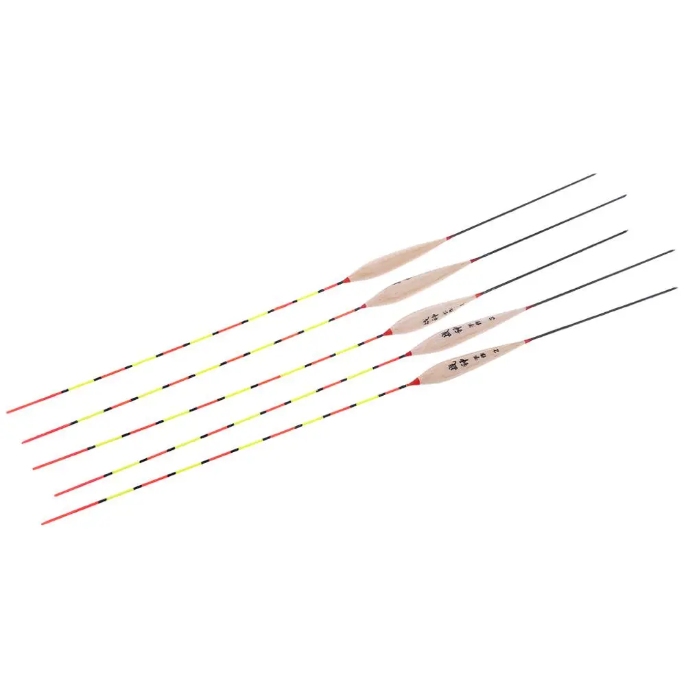 

5 Pcs Fishing Float Night Luminuous Tackle Glow Stick Wood Accessories With Lead
