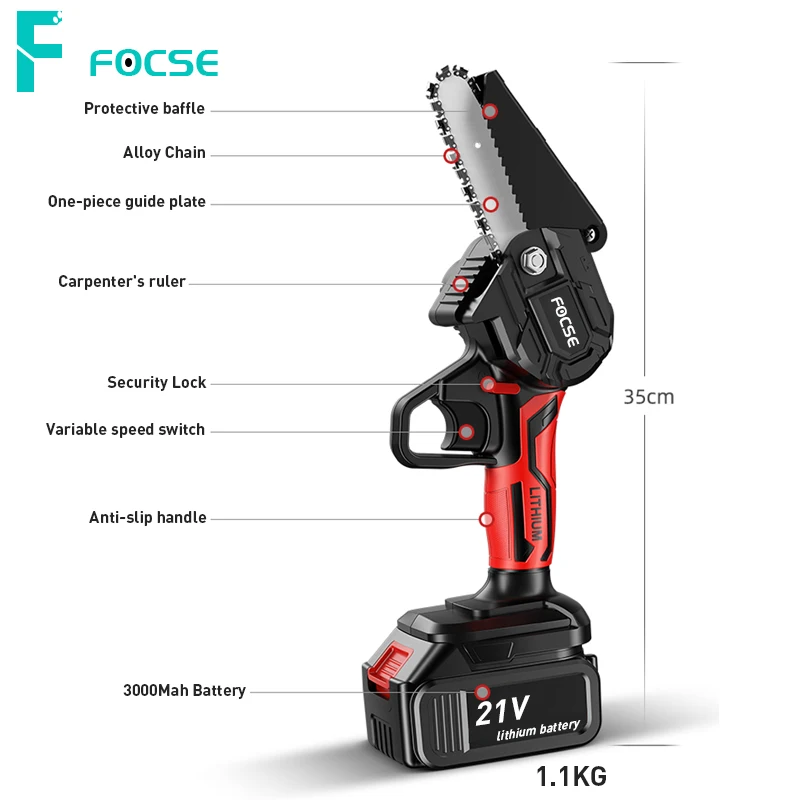 Мини-пила цепная аккумуляторная 4 дюйма 21 в | Инструменты