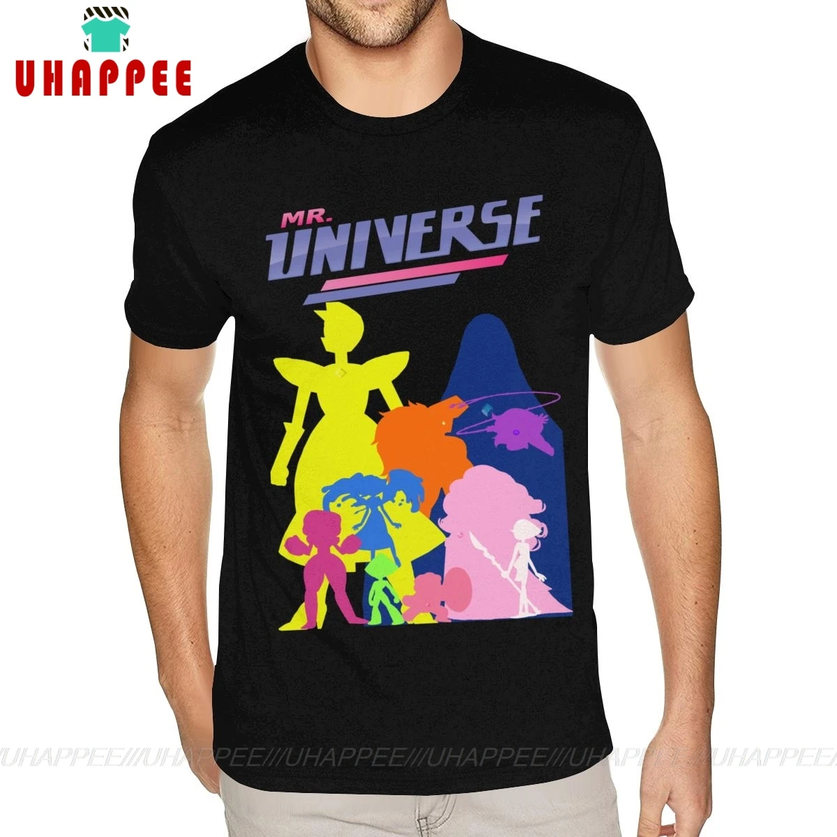 Рок н Steven Universe склеены Футболка Пользовательские хлопок короткий рукав мужские