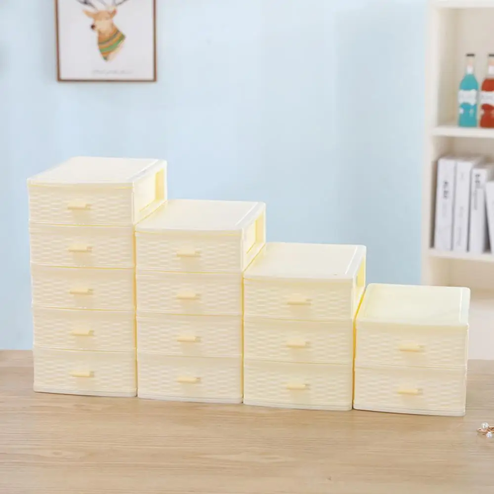 

Mini Multi-Layer Desktop Drawer Style Storage Box Plastic Cosmetics Jewelry Case Jewelry Organizer Large High Capacity Storage