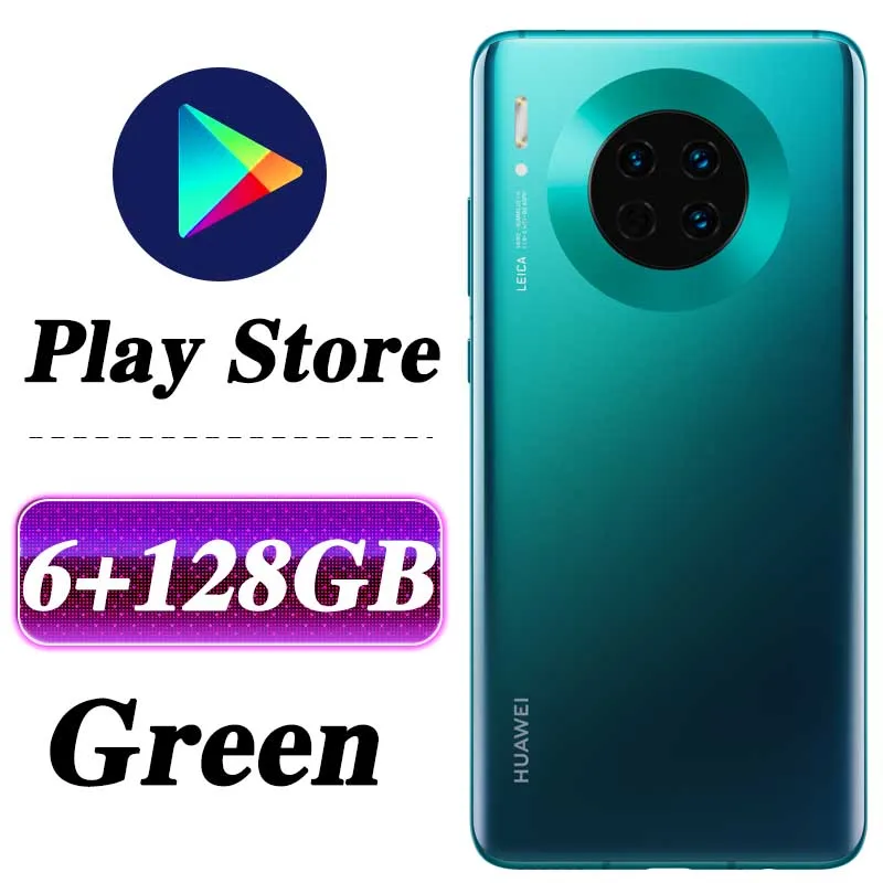 6G 128G Green 6,62 дюймов,, HUAWEI mate 30, мобильный телефон Kirin 990, четыре ядра, Android 10, датчик жестов, 40 Вт, HUAWEI SuperCharge, Google play - Цвет: 6G 128G Green