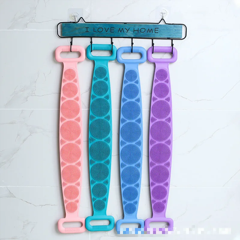 

Silicone Bath Towel Men and Women Bath Towel Strong Backrubbing Rubbing Gray Artifact Strip Back Exfoliating Scrub Bath Brush