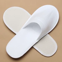 2050100pairs white disposable slippers towelling hotel spa home floor slippers for unisex guest breathable indoor shoes