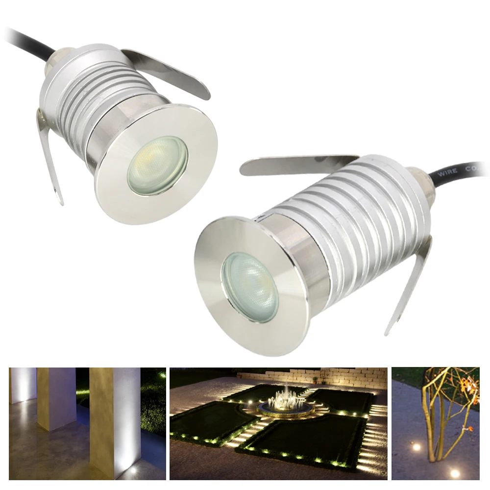 

3W1W Waterproof LED Inderground Light Outdoor Ground Garden Path Floor Buried Yard Landscape Spotlight Cutout 30mmIP67 DC12V 24V