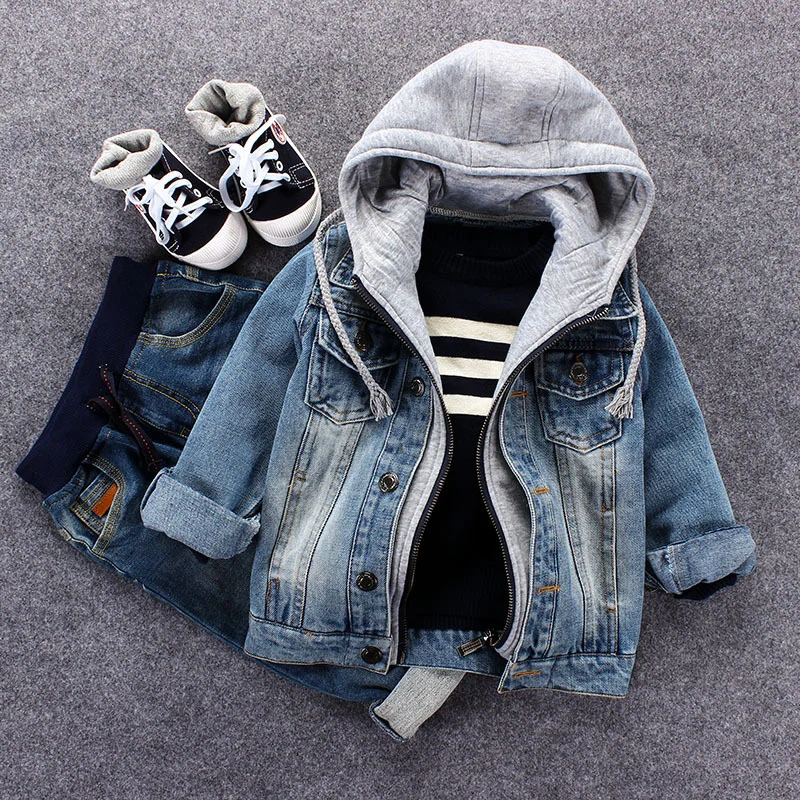 

Kids Denim Jacket 2021 Boys Jean Coat Clothes Fashion Casual Boys Cardigan Children's Outdoor Cowboy Clothing Toddler Hoodies