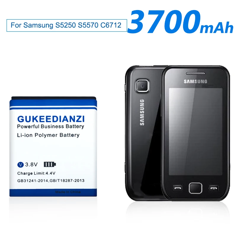 GUKEEDIANZI мобильного телефона Батарея EB494353VU для samsung S5570 S5750 S5330 C6712 S5250 S7230E I559 S5578 3700mAh