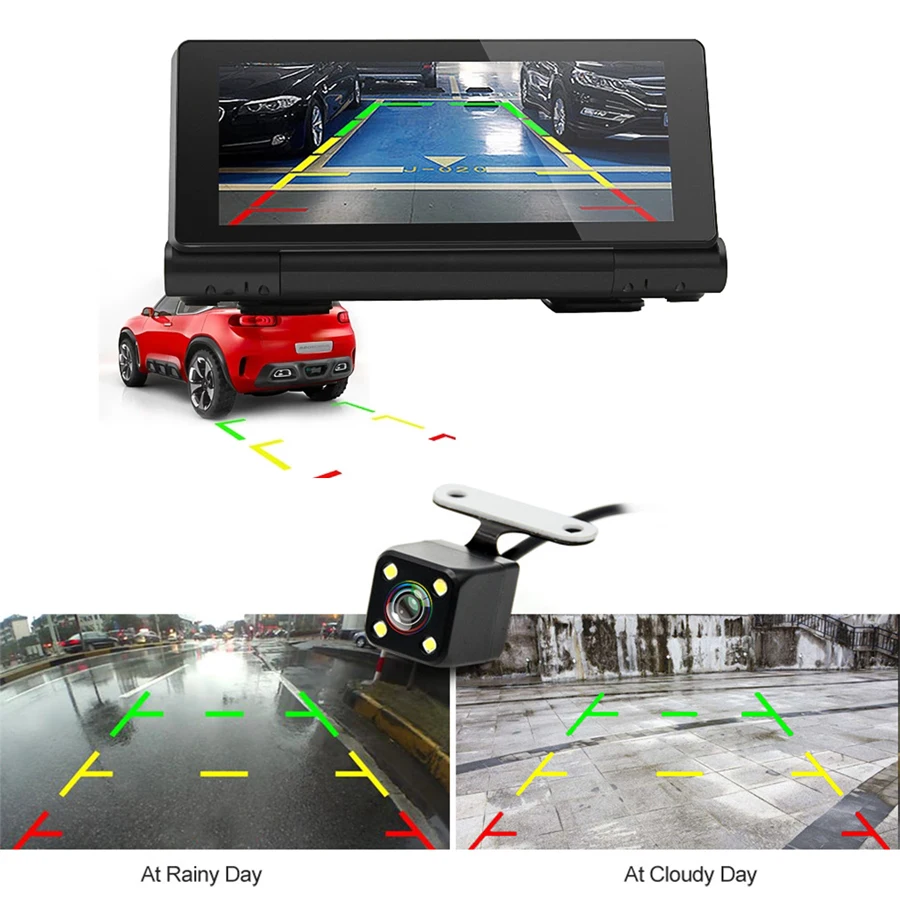 Anfilite 4G 6,8" Автомобильный gps навигатор Android 5,1 ADAS Bluetooth Full HD 1080P Автомобильный видеорегистратор с камерой заднего вида навигатор карта
