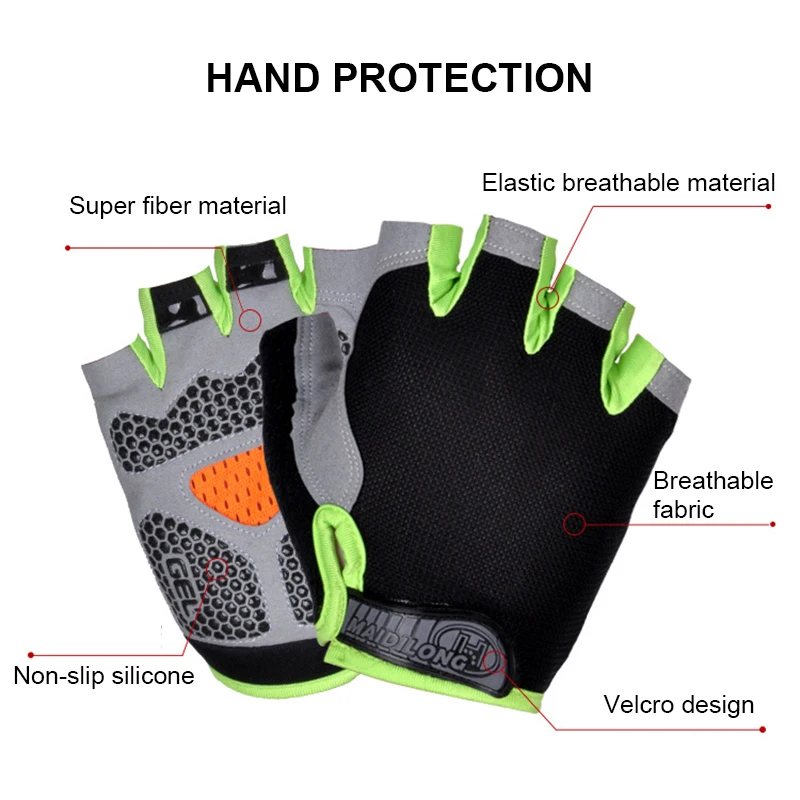 

Gloves Half Finger Breathable Anti-slip Anti-sweat Anti-shock Sports Gloves for Men and Women PUZ777