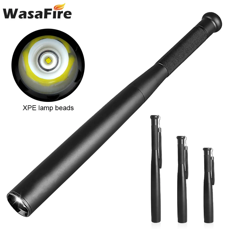 

WasaFire Super Bright Baseball Bat LED Flashlight Waterproof Aluminium Alloy Baton Torch Emergency and Self Defense,Dropshipping