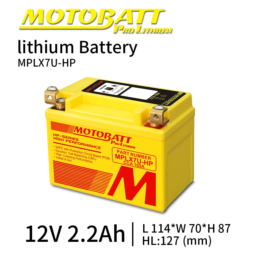 Аккумуляторная батарея для мотоцикла литий ионный Аккумулятор LifePo4 12 В 2 Ач 165CCA