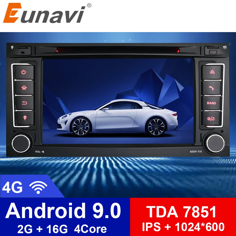 Автомагнитола Euanvi 2G RAM 7 ''Android 9 0 для VW/Volkswagen/Touareg/Transporter T5 с Canbus Wifi GPS Navi Радио
