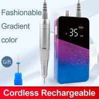 gradient color cordless portable nail drill machine 35000rpm drill for beauty manicure pedicure rechargeable electric drilling