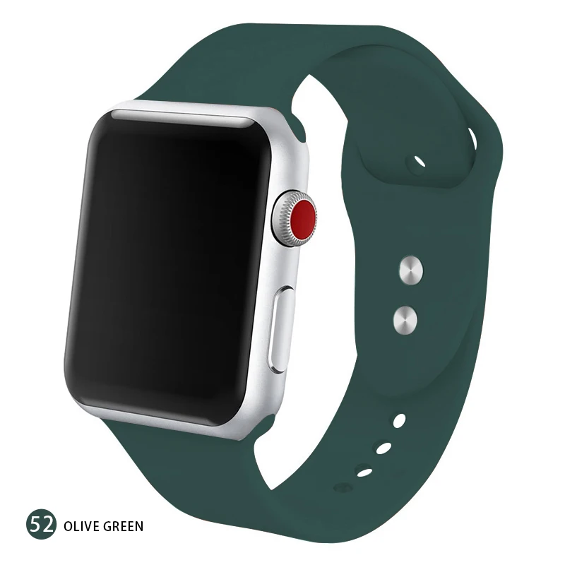 Мягкий силиконовый сменный спортивный ремешок для 38 мм Apple Watch Series1 2 3 4 5 42 мм ремешок для наручных браслетов для iWatch Sports Edition - Цвет ремешка: Olive green