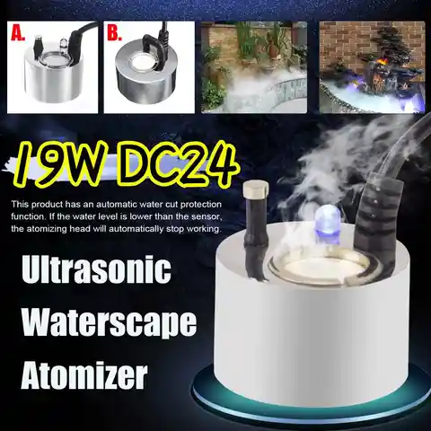 Светодиодный увлажнитель воздуха 24 В, ультразвуковой генератор тумана, распылитель для фонтанов и прудов, увлажнитель воздуха, небулайзер, ...