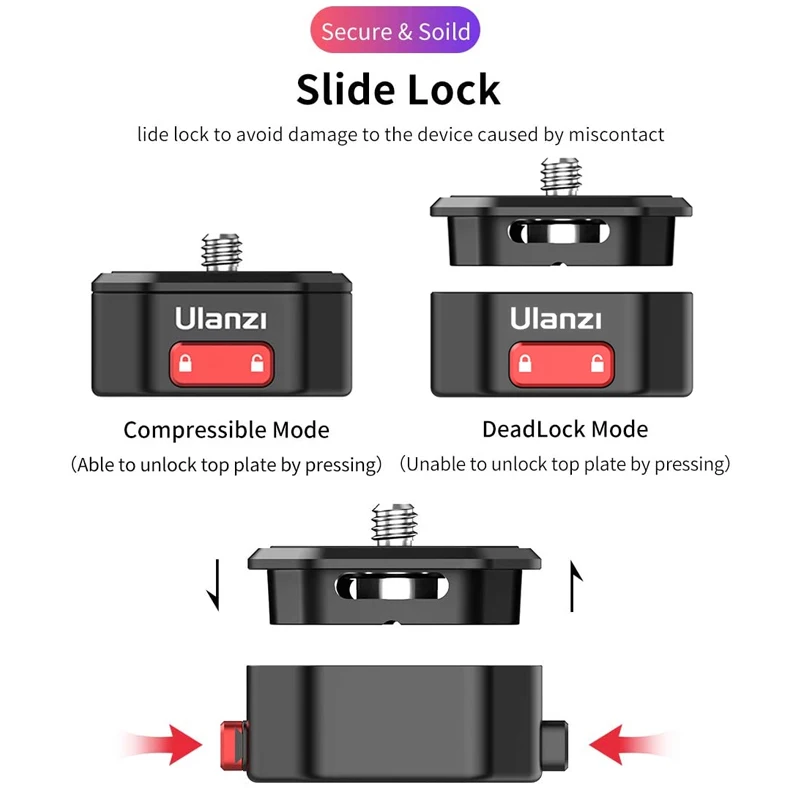Ulanzi Claw Quick Release Plate Clamp DSLR Gopro Action Camera Tripod Adapter Mount Plate Board Shoulder Strap Clamp Adapter