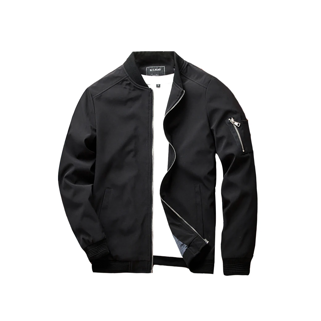 

New Fashion Men's Bomber Zipper Jacket Male Casual Streetwear Hip Hop Slim Fit Pilot Coat Men Spring Clothing