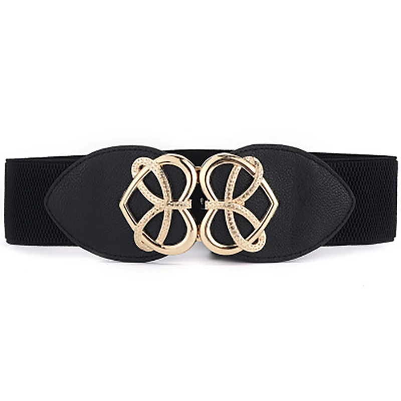 

A001 new style wide belt love buckle ladies fashion Korean dress decorated waist elastic belt simple Fashion womans belt