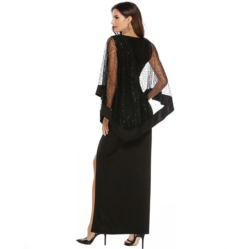 Женское элегантное соблазнительное длинное вечернее платье из 2 частей с