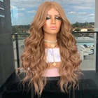 Индийский Золотой светлый Шелковый топ на полной сетке, парик из человеческих волос 13x6, прозрачные передние парики на сетке, плотность 180, передняя волнистая головная повязка 360