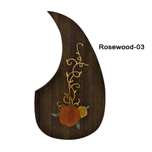 Rosewood-03 HISPETECH гитарные запчасти 1 шт. деревянные накладки с цветочным узором самоклеющиеся защитные наклейки для гитары накладки для 38 39 40 41 дюймов - Цвет: Rosewood-03