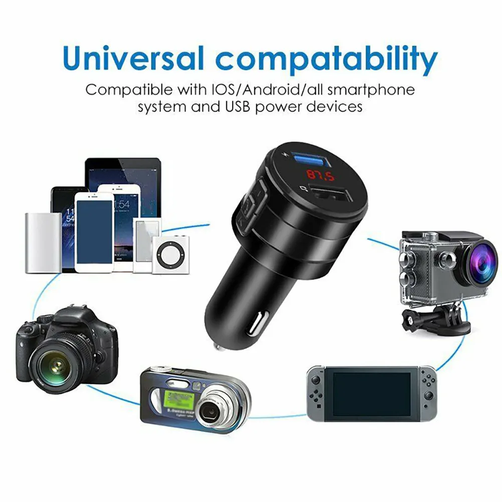 

Phone Car Charger Radio Replacement Universal Wireless 12V-24V Bluetooth