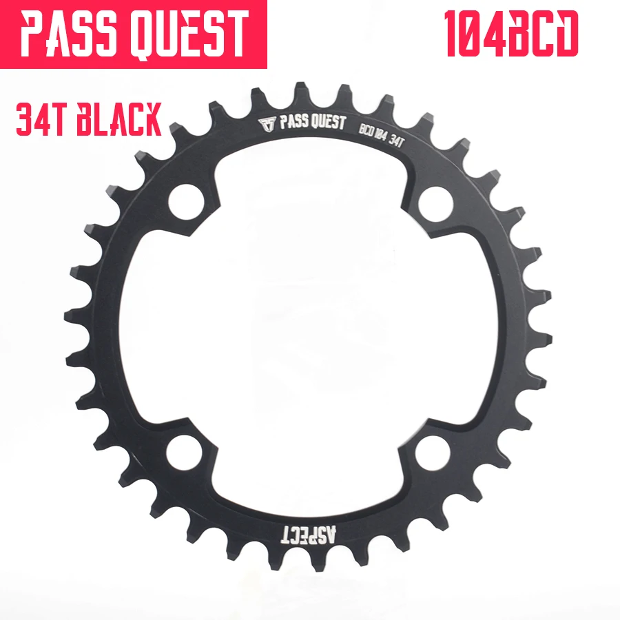 Pass Quest велосипедная Звездочка 104BCD 32T 34T 36T 38T 40T 42T 44T 46T 48T сплав CNC велосипед цепь