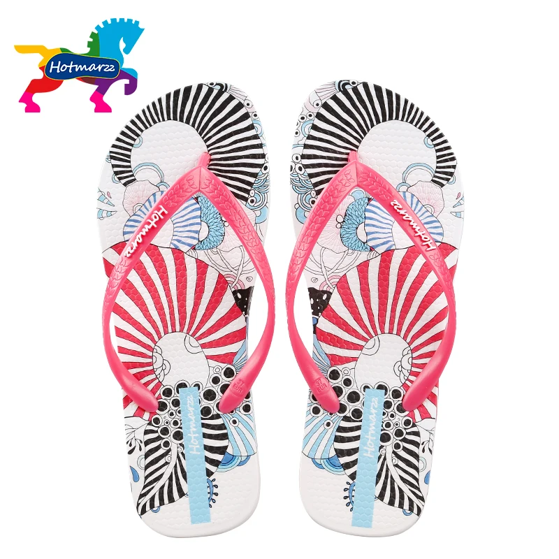 Женские шлепанцы с цветочным узором Hotmarzz Разноцветные Летние кораллового