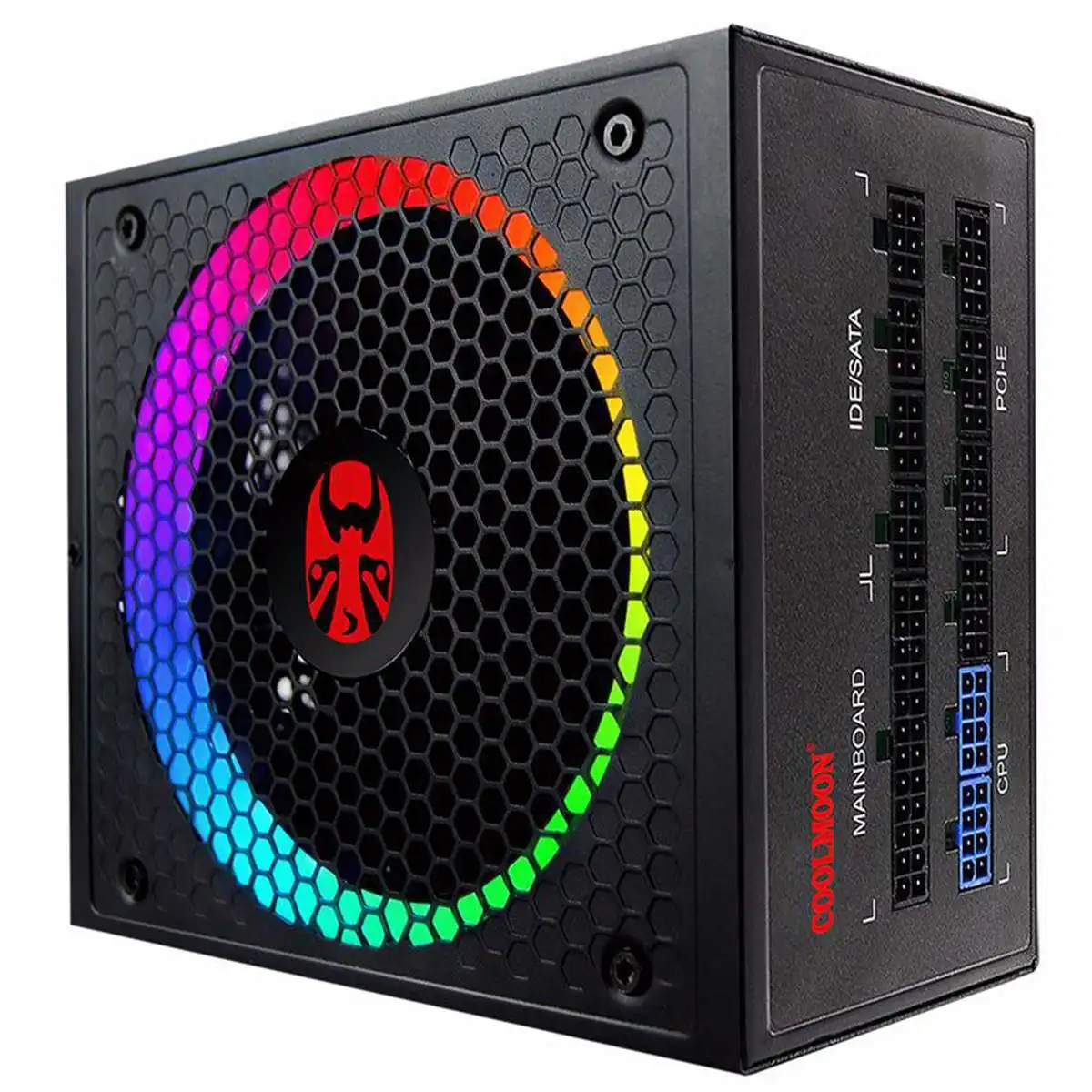 

COOLMOON 550W PC Power Supply Fully Modular 100-240V ATX RGB 14cm Smart Temperature Control Fan 90 Plus Gold PC Gaming Computer