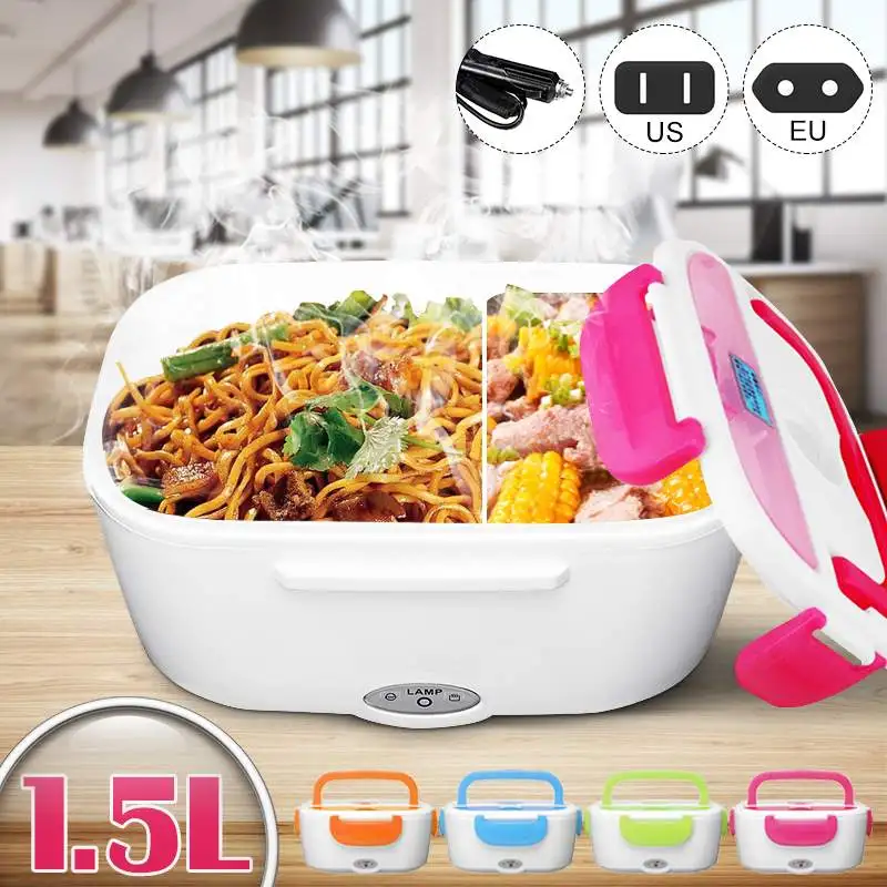 

1.5L Lunch Box Food Container Electric Heating Food Warmer Heater Rice Container Dinnerware Set 110V 220V For Home Office