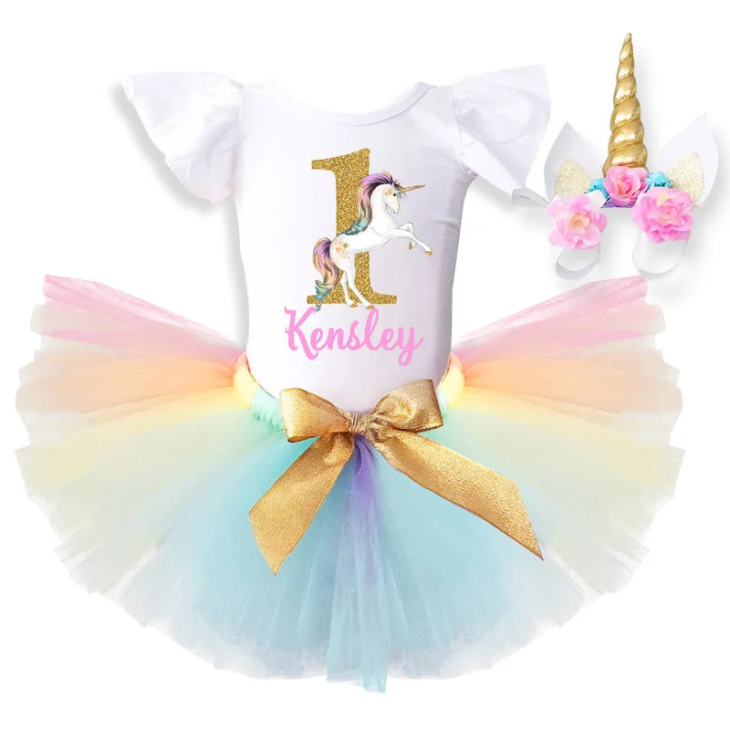 Unicorn dress От бренда My Princess Единорог Платье летнее платье для детей для маленьких девочек Костюмы 1 год 1st день рождения Единорог вечерние платье для крестин; платье - Цвет: Unicorn dress