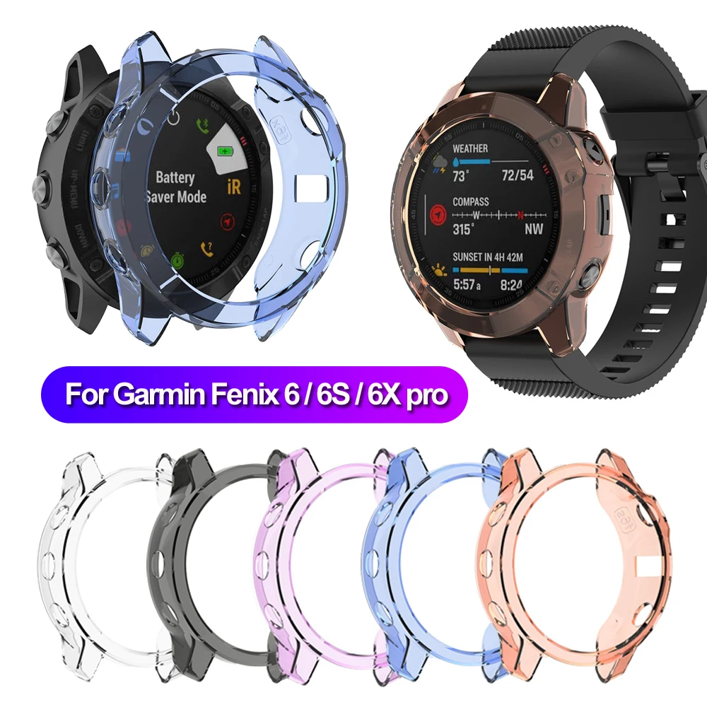 Защитный чехол для умных часов Garmin Fenix 6 6S 6X Pro мягкий из ТПУ | Электроника