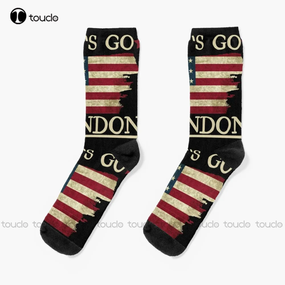 

Lets Go Brandon White Text Flag Red Stars Essential Socks Slipper Socks Women Personalized Custom Unisex Adult Teen Youth Socks