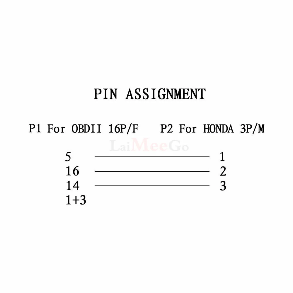 Адаптер для разъема OBD-OBD2 3pin-16pin Honda OBD 2 OBD2 автомобильный диагностический