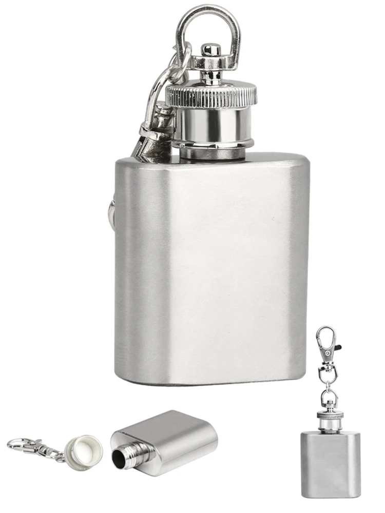 Мини Карманных фляжек из нержавеющей стали Алкоголь кувшин с цепочкой для ключей