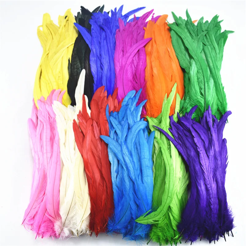 Оптовая продажа 100 шт. натуральные перья петушиного хвоста 25 30 см фазана для