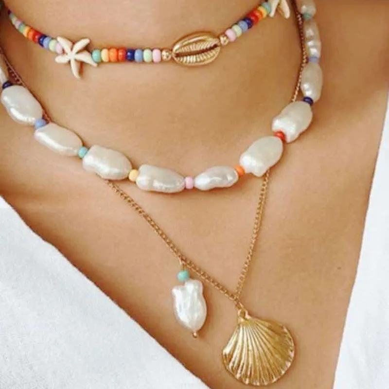 

2021 New Irregular Freshwater Pearl Necklace Fashionable Simple Wild Real Pearl Choker for Women Banquet Charm Naszyjnik Jewelry