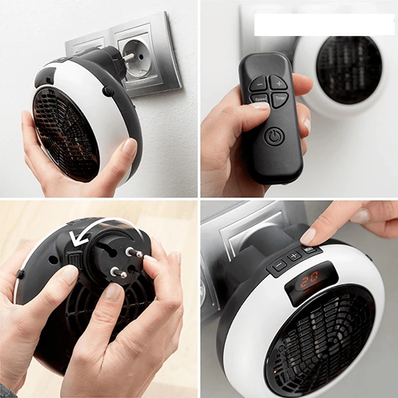 

High Portable Heater Household Home Plug In Small Heater with Remote Control Office Dorm Heating UEJ