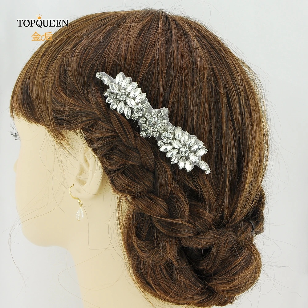 TOPQUEEN H49 туфли ручной работы серебристого цвета Свадебный гребень для волос с