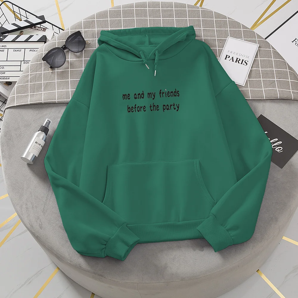 Oversized Letter Printing Kangaroo Pocket Sweatshirts Hoodies Harajuku Winter Casual Vintage Korean Pullovers Women Sweetshirts