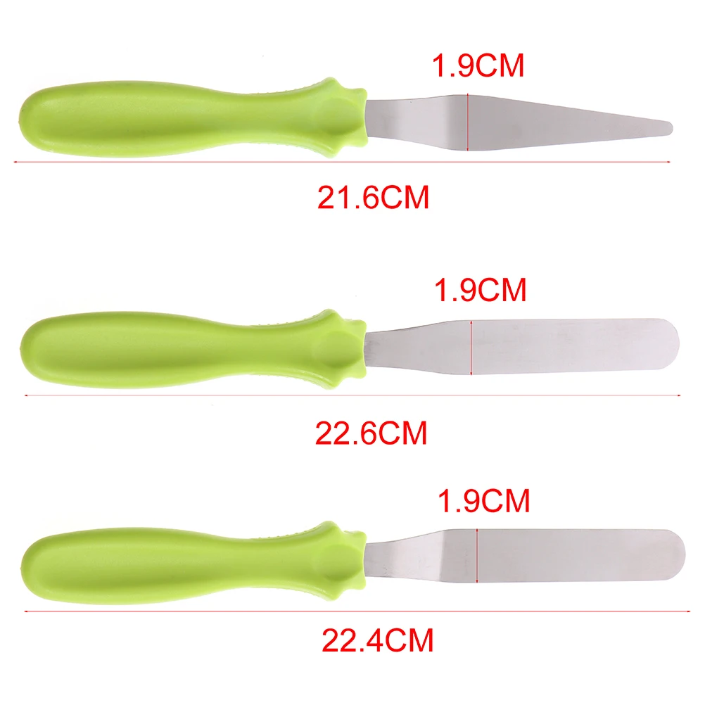 

3pc/set Small Cranked / Angled Spatula Palette Knife Stainless Steel Butter Cake Cream Knife Spatula Fondant Sugarcraft Tools