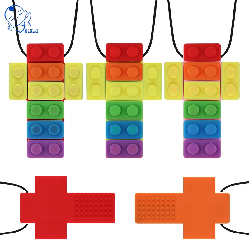 1Pcs Food Grade Silicone Beads Rectangle Brick Teether for DIY Baby Teething Necklace Chewelry Rainbow Child Toy Pendant Gifts | Мать и