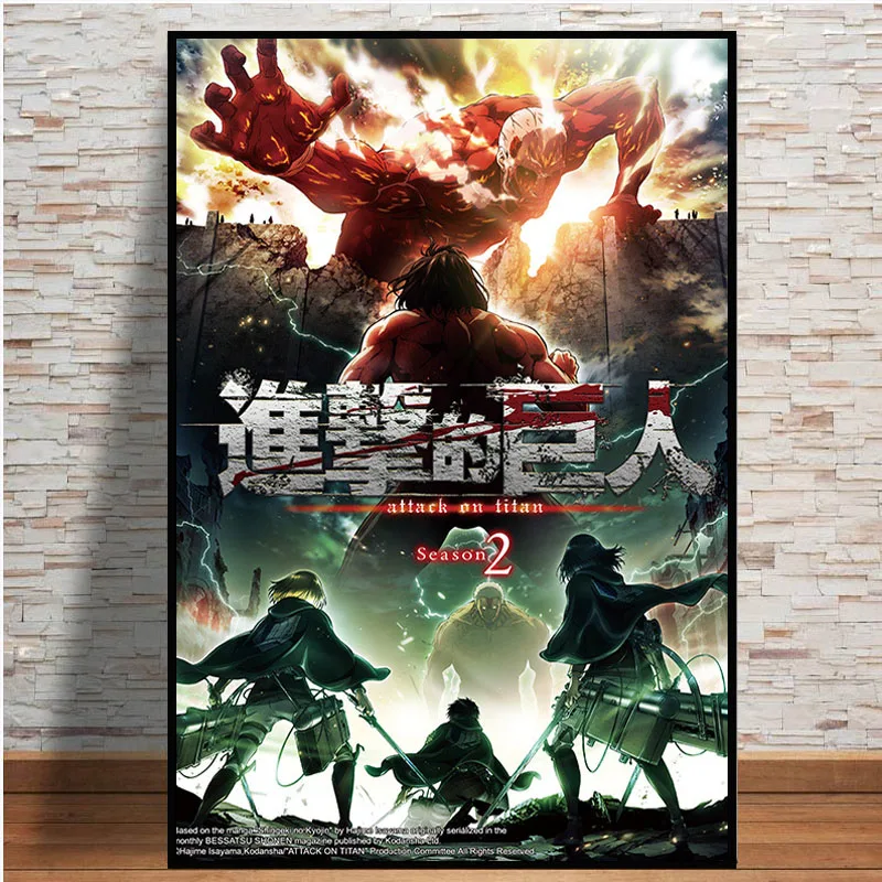 

Attack on Titan paintings on canvas Japanese anime HD print wall posters modern art creative boy bedroom bar decorative pictures