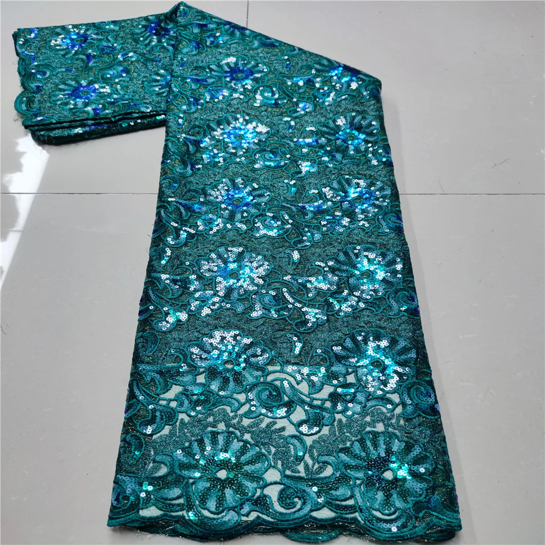 

RED African Lace Fabric 2021 High Quality Lace Sequins French Net Lace Tulle Mesh Fabric Latest Nigerian Lace Fabrics