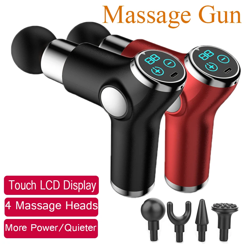 

New Wireless Touch LCD Fascia Gun Muscle Body Shoulder Back Neck Massager Exercise Athletes Relax Slimming Shaping Pain Relief