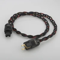 hifi power cord cable audiocrast p103 schuko mains cd amplifier amp eu power plug cable braided ac power kabel