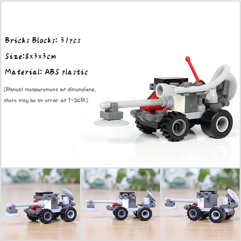 Военный мини-танк игрушечный автомобиль лодка Обучающие строительные блоки