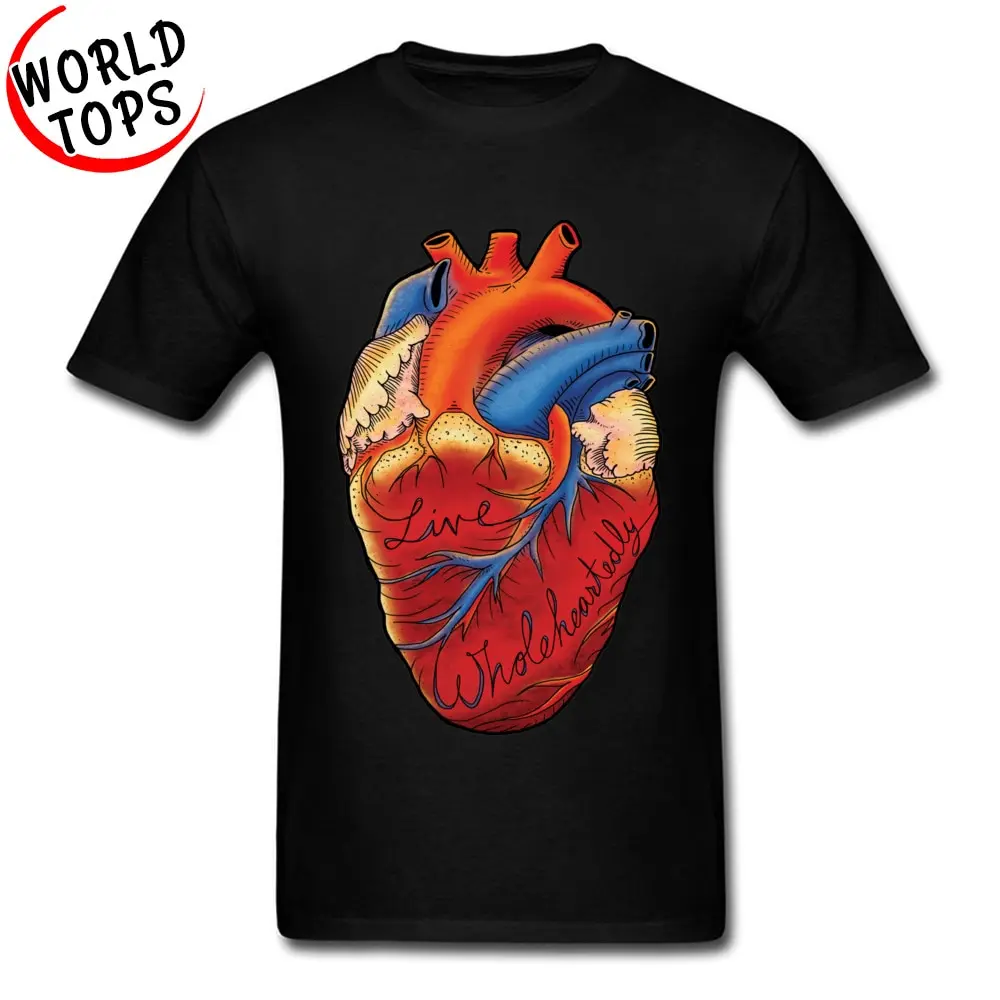 Big Discount New Coming Men's Fashion T Shirts Anatomy Organ Live Cardioid Wholeheartedly Hip Hop Adult Collge Tshirt Cotton