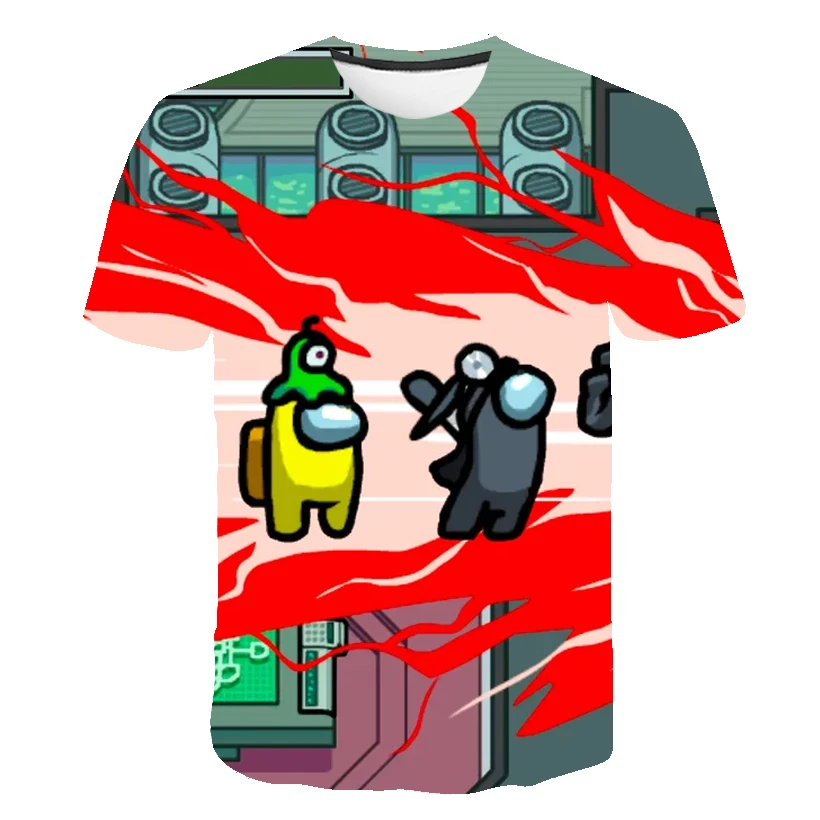

2021 Summer Among-Us Novelty T-Shirt Children Baby Kids Boys and Girls Clothes Breathable Cool Cartoon 3D Short Sleeved Fashion