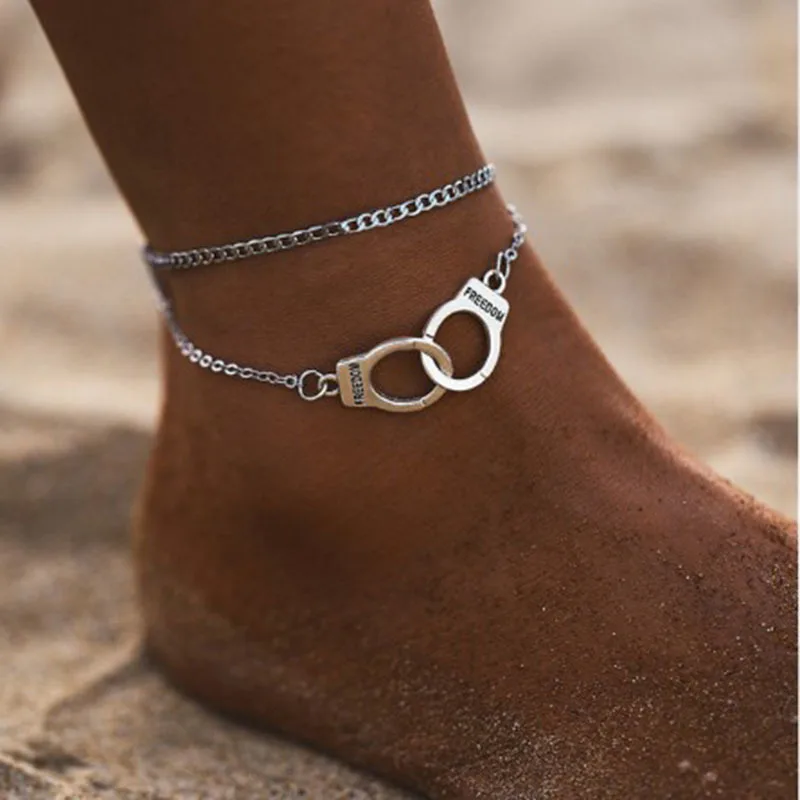 

2021 Boho Style Star Anklet Fashion Multilayer Foot Chain Fashion Handcuffs Ankle Bracelet for Women Beach Gift